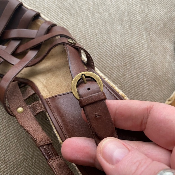 Michael Kors Brown Leather Jute 70’s Boho Festival Wedge Sandals. Size 11. EUC. - Picture 8 of 15